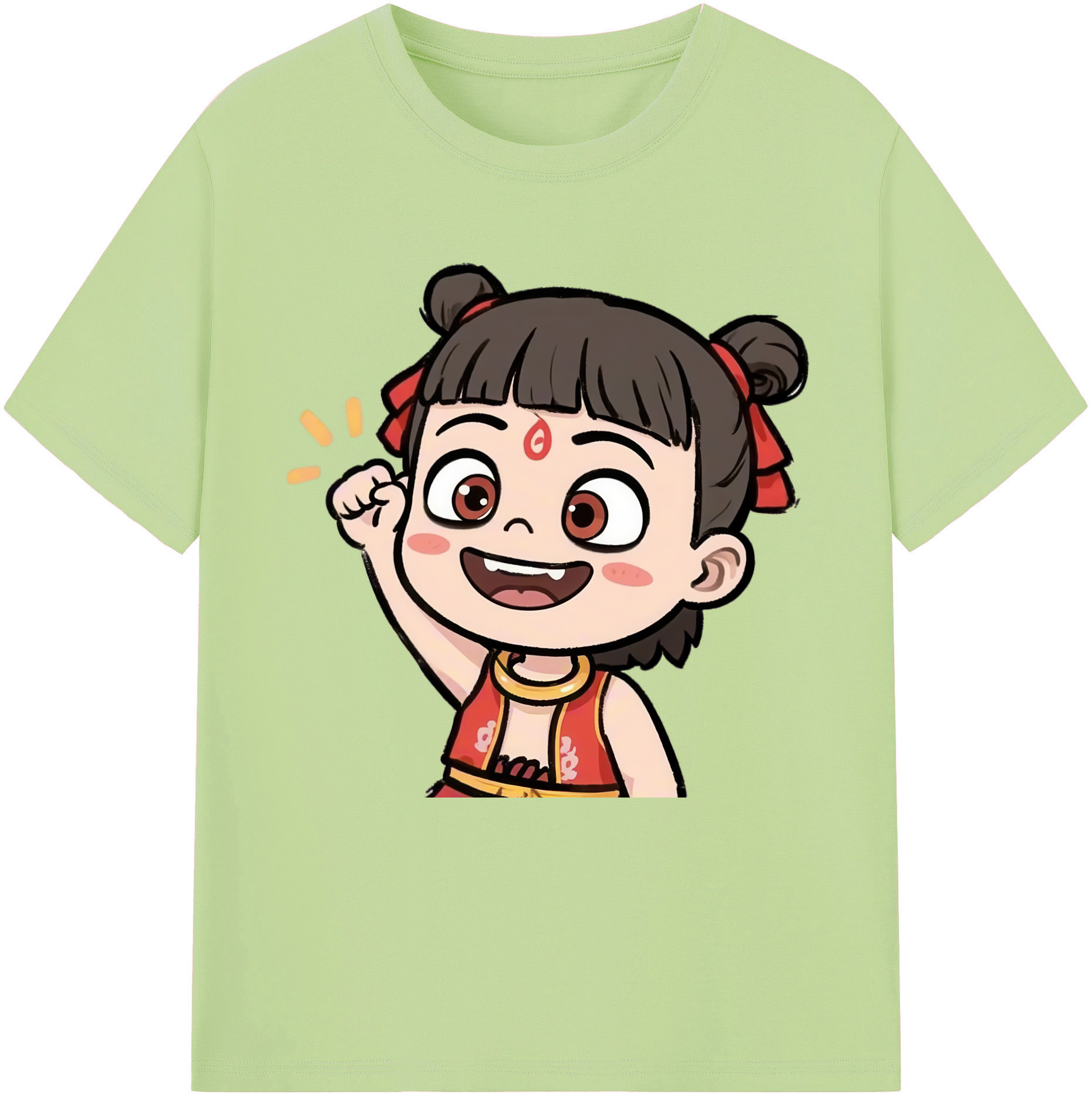 （画像用） Ne Zha 2 ナタ 魔童の大暴れ 綿100％半袖Tシャツ（フロントプリント）